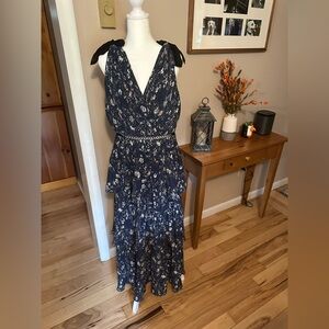 Lulu's Blue and White Tiered Maxi Dress